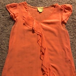 Cute and classy chiffon salmon/coral blouse